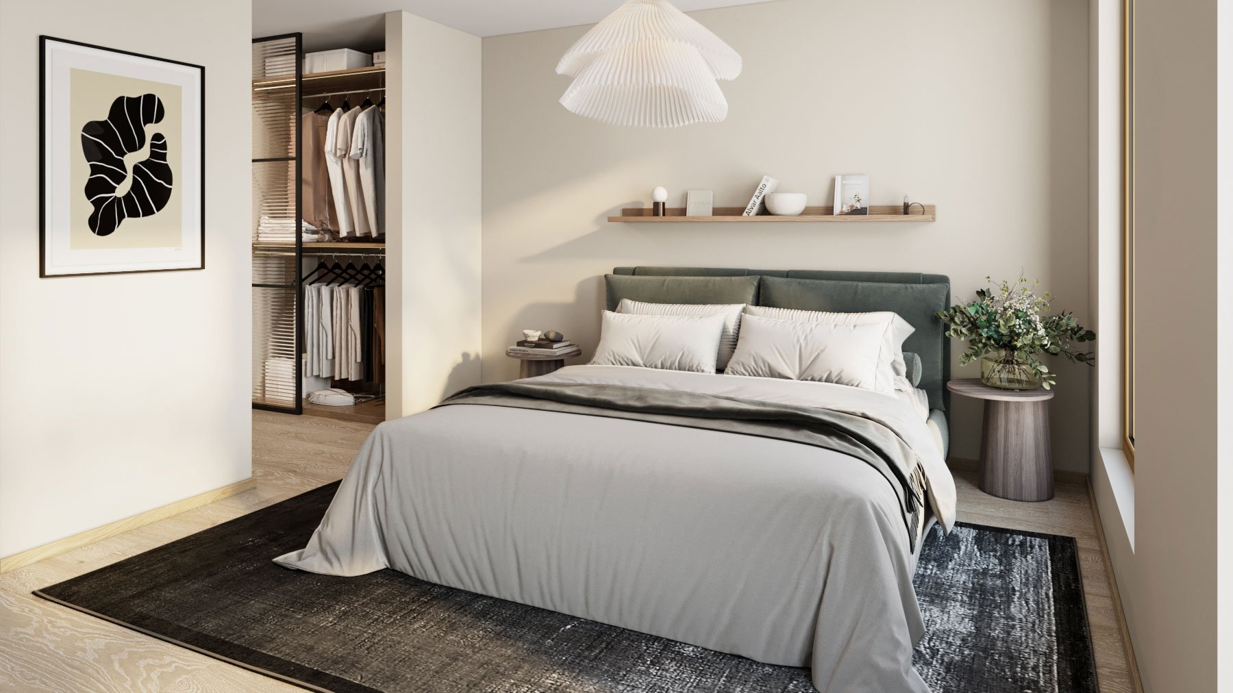 Soverom i 550-bygget på Bryne