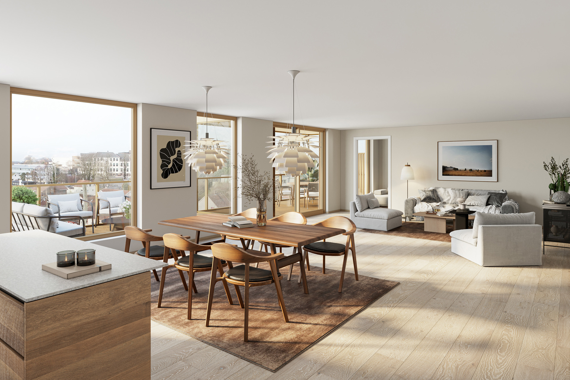 Stor stue i toppetasjen på 550