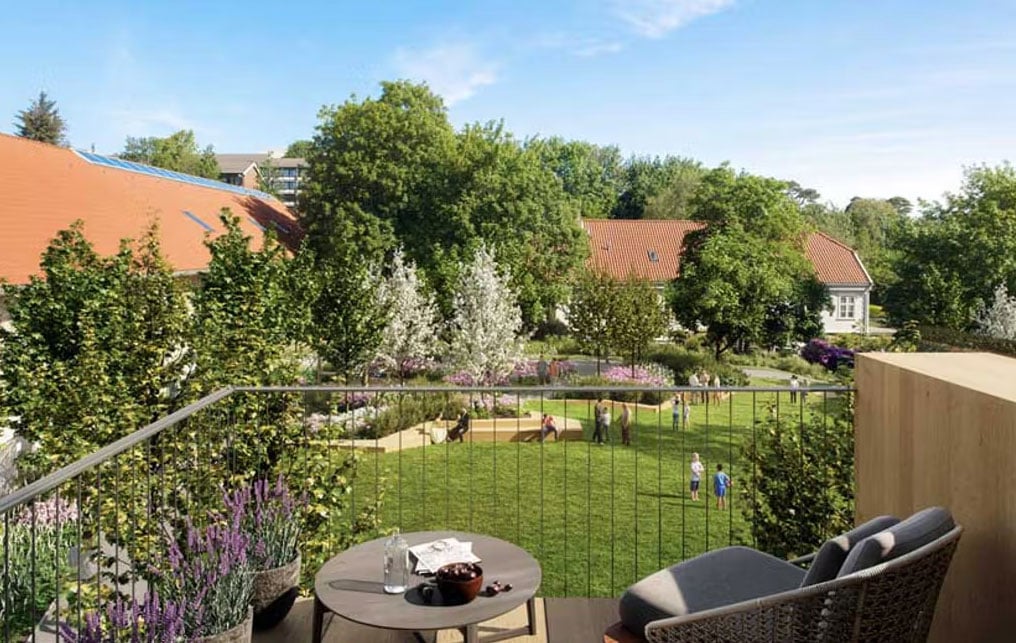 Utsikt-fra-balkongen-til-leilighet-A301