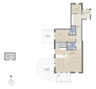 Plantegning leilighet 1B