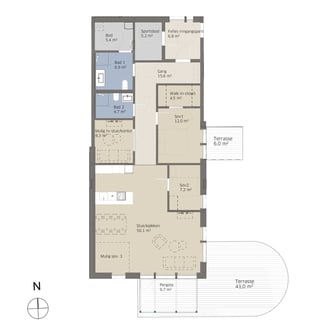 Plantegning leilighet 1D