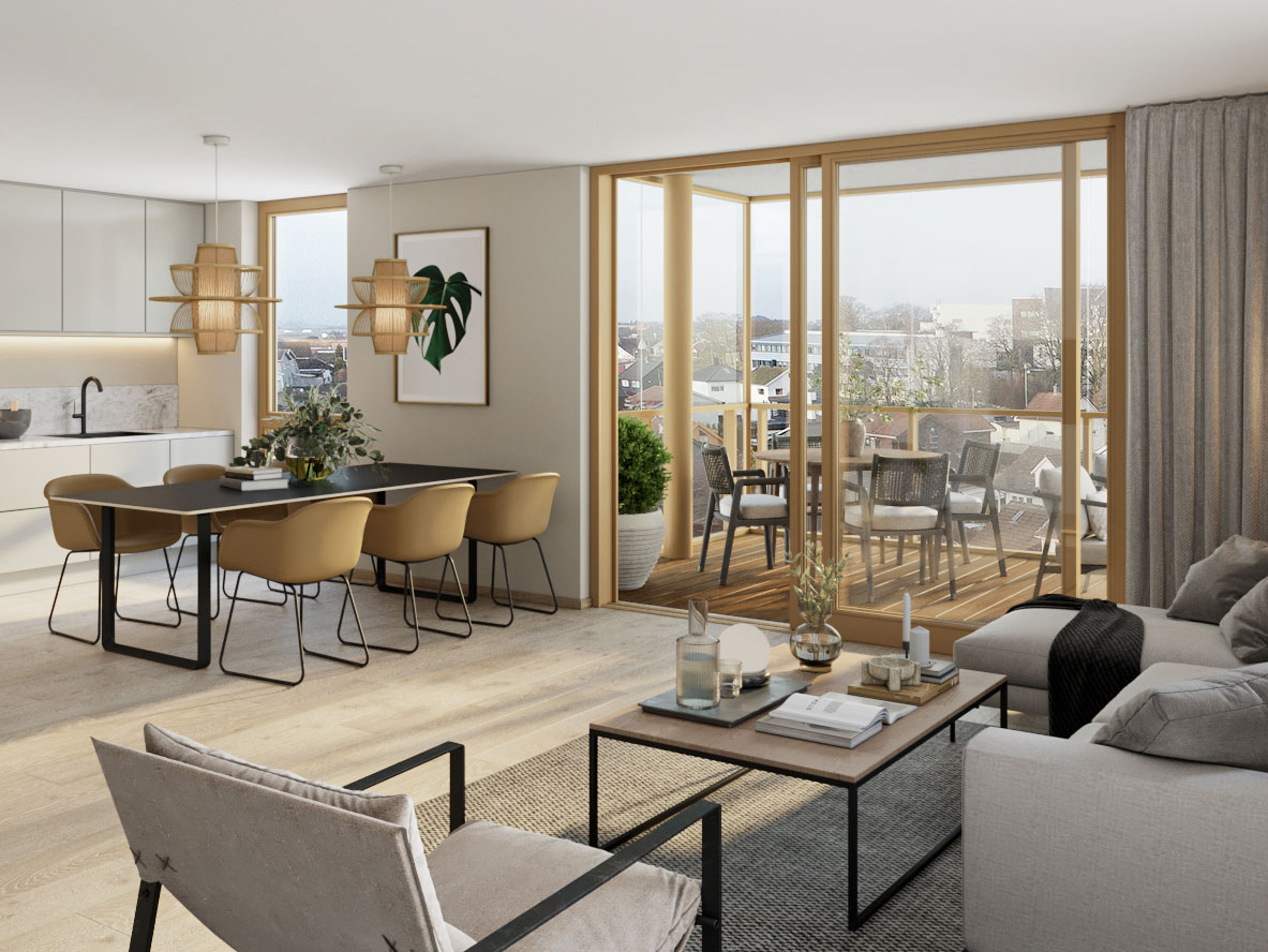 Innglasset balkong i 550