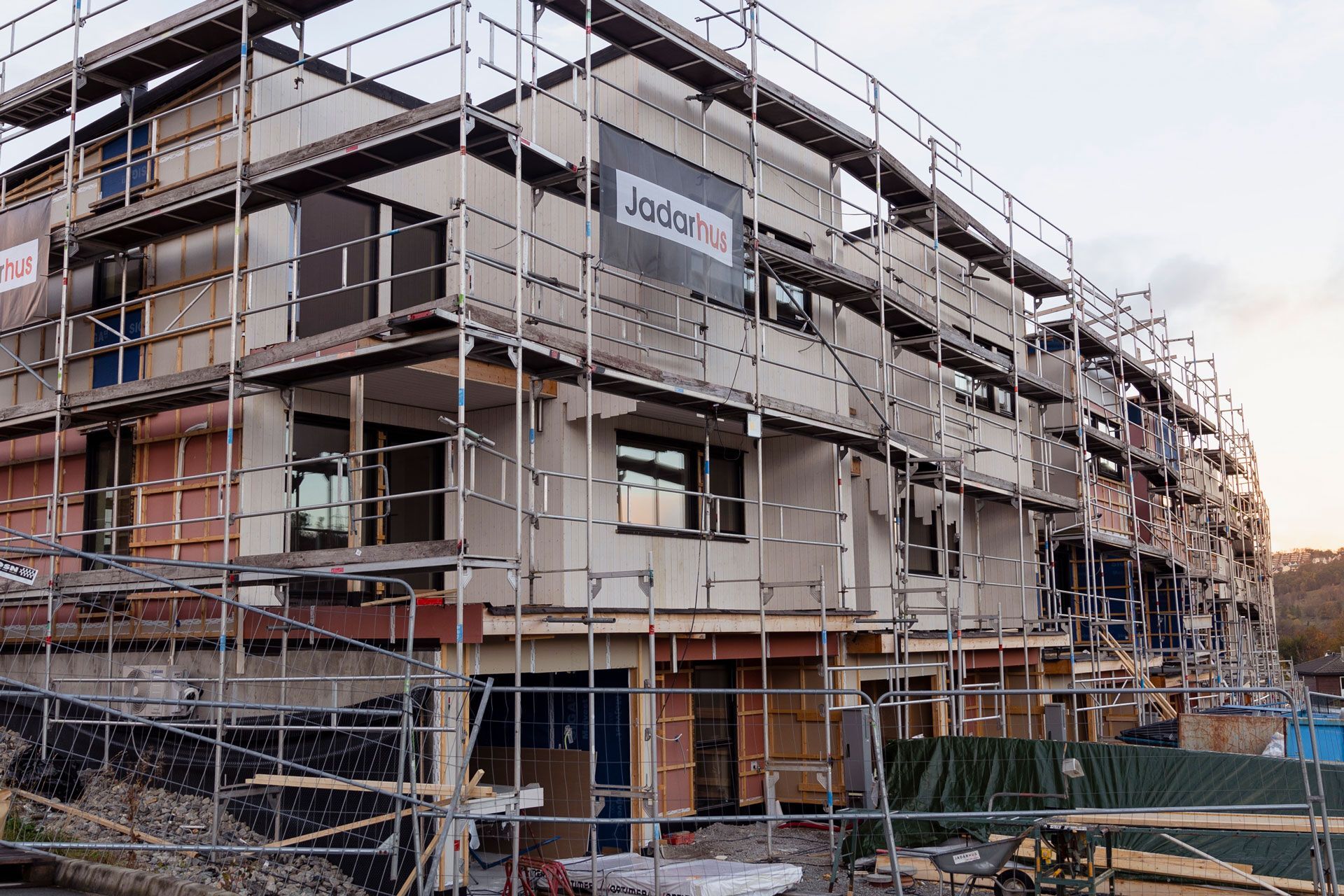 Rekkehus under bygging på Hovemarka i Sandnes