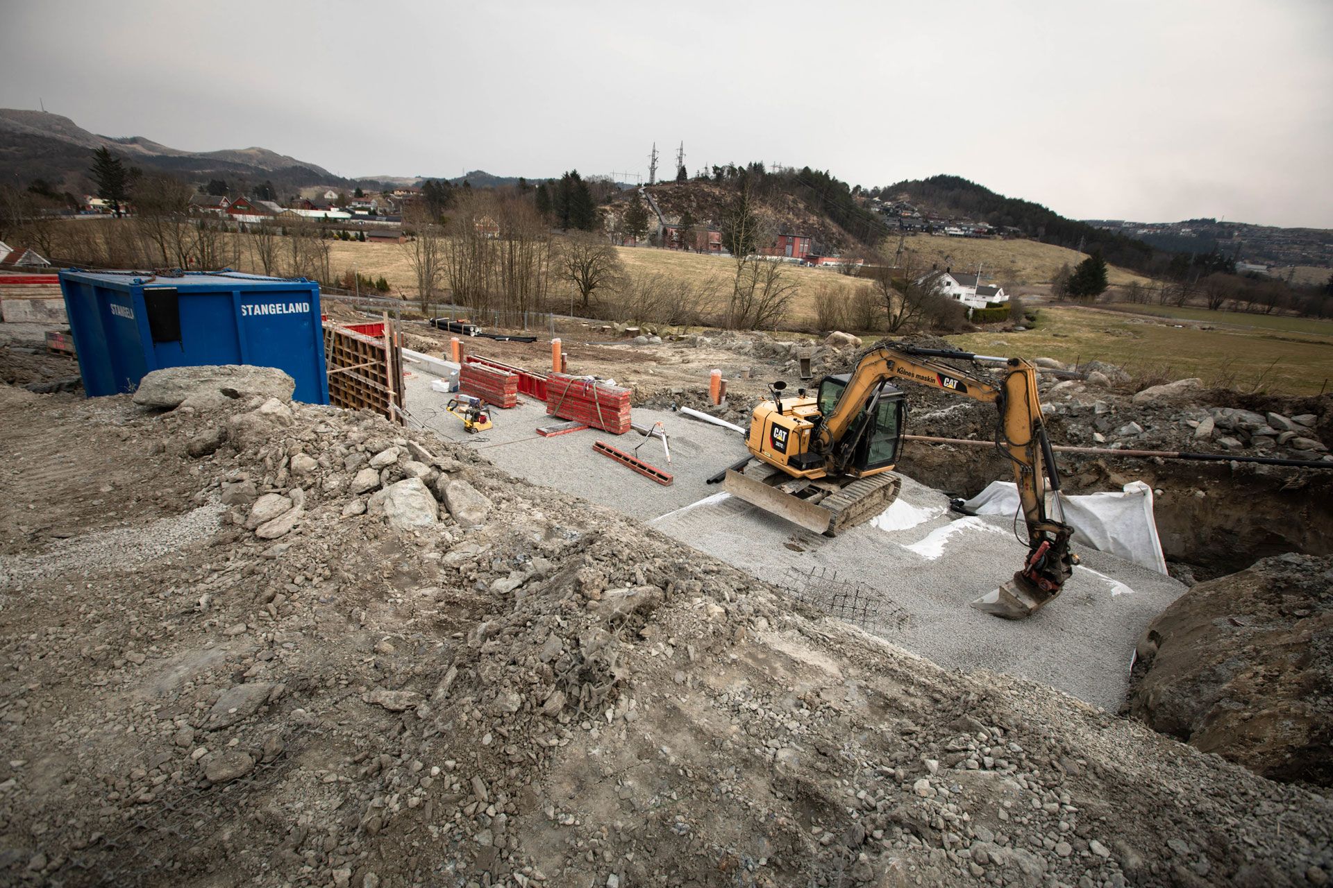 Byggeplass på Hovemarka