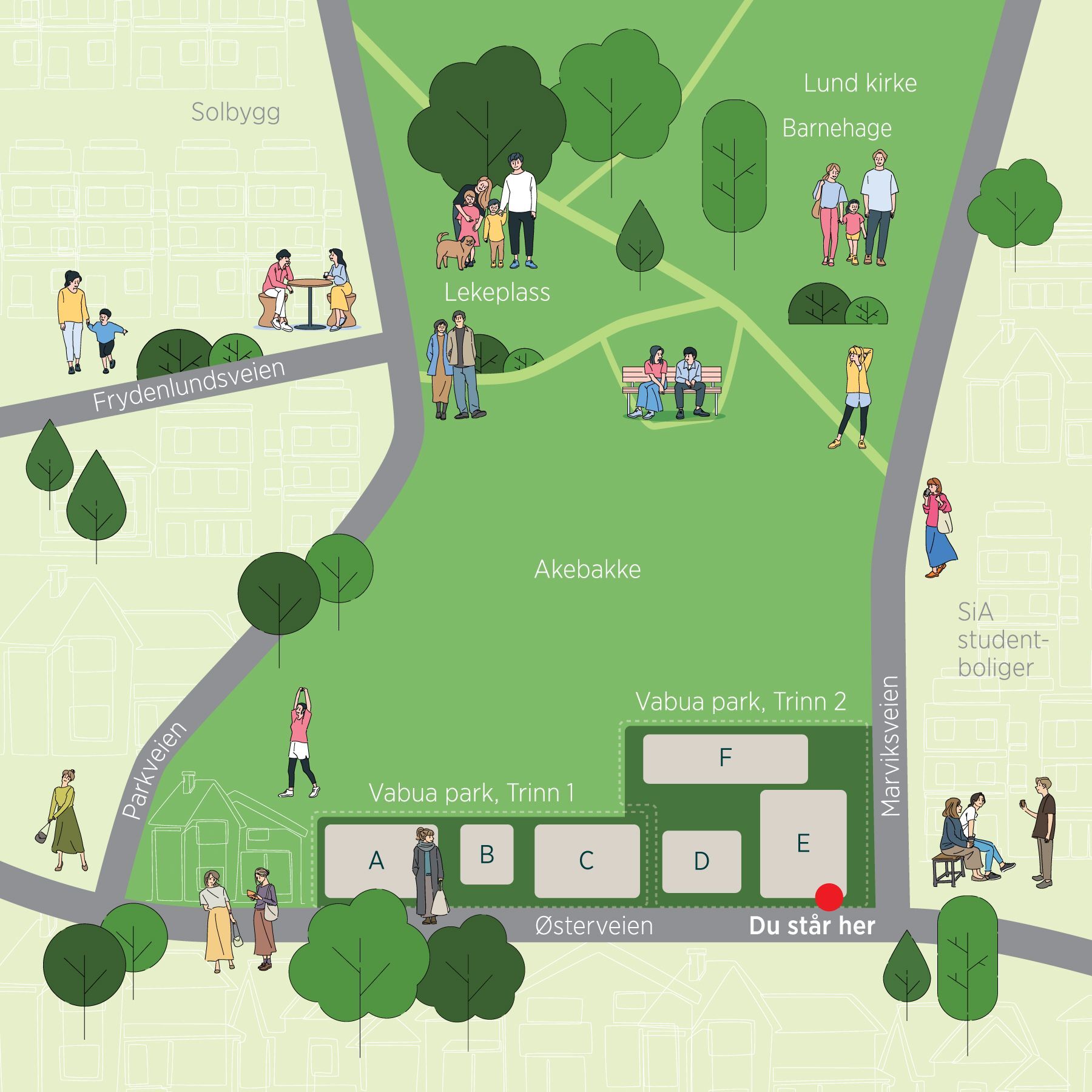 Illustrasjon av nye bygg i Vabua