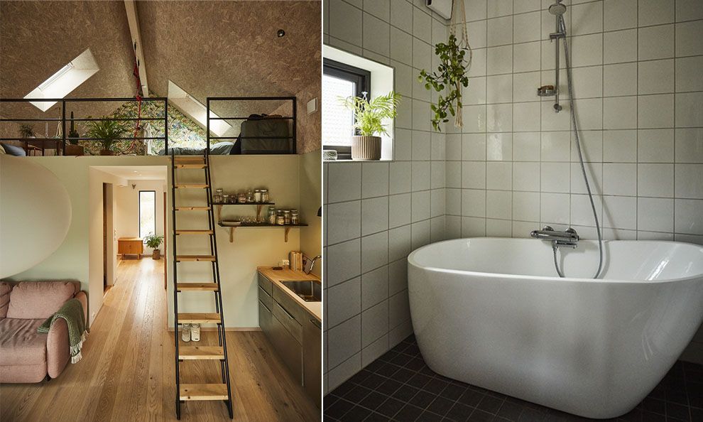 Stue og bad i minihus