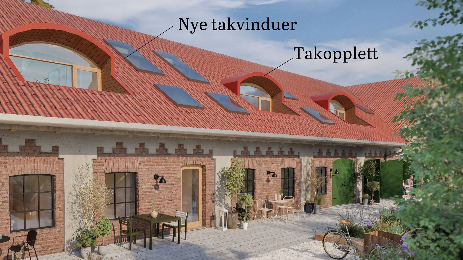 Takopplett og takvinduer i Køhlerlåven