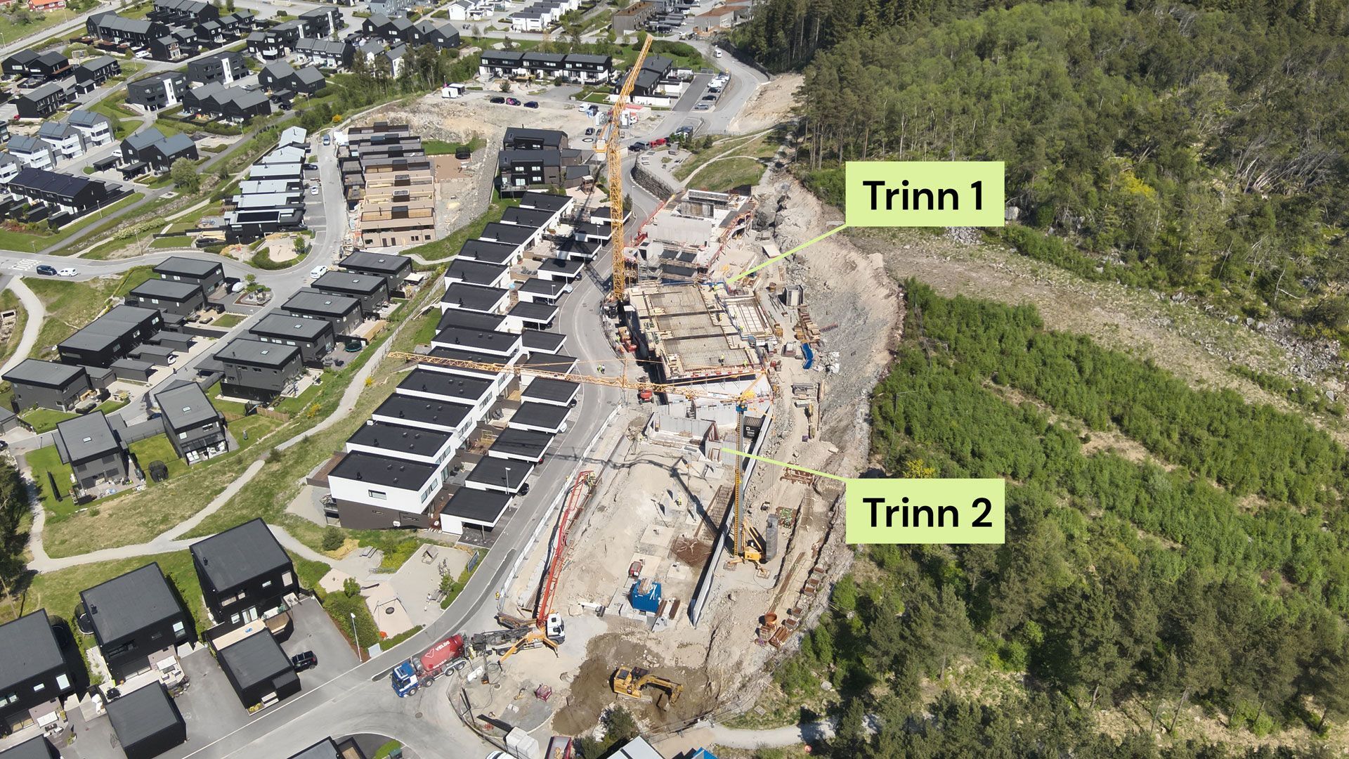 De to byggetrinnene i Skogens ro