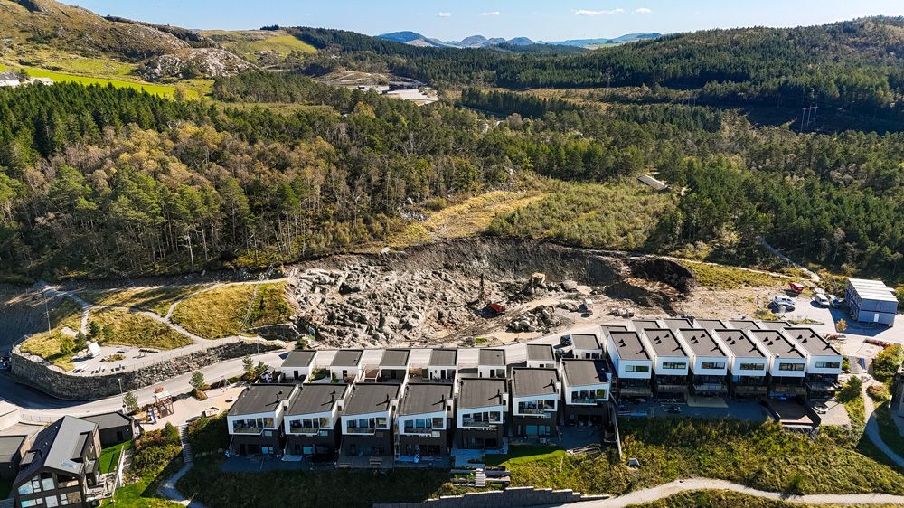 Gravearbeid på tomta til Skogens ro på Kleivane