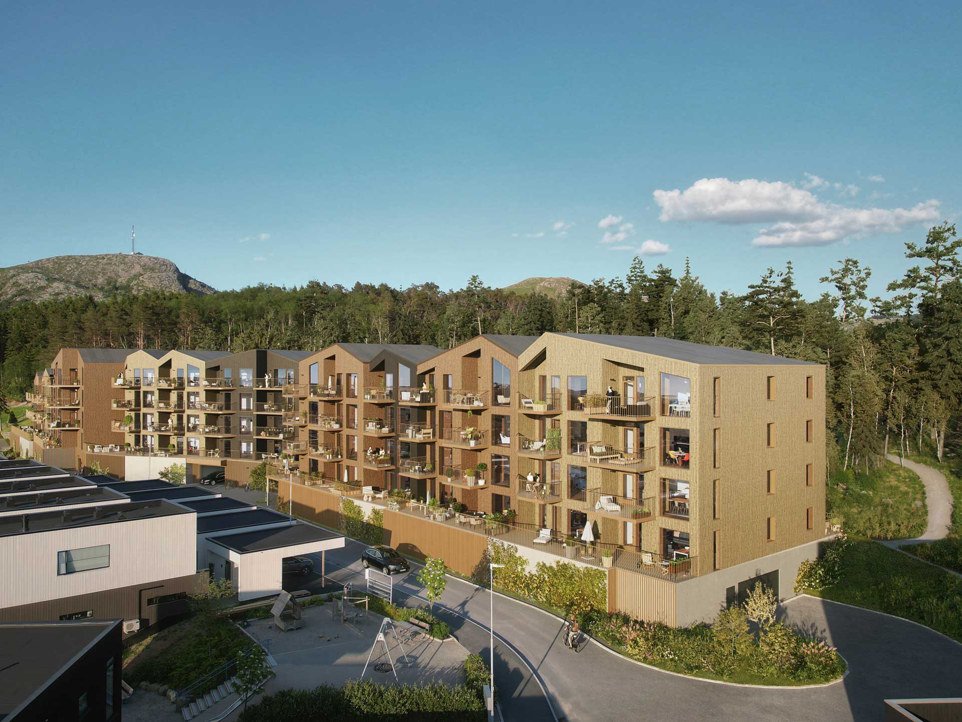 Fasaden til det andre bygget i Skogens ro