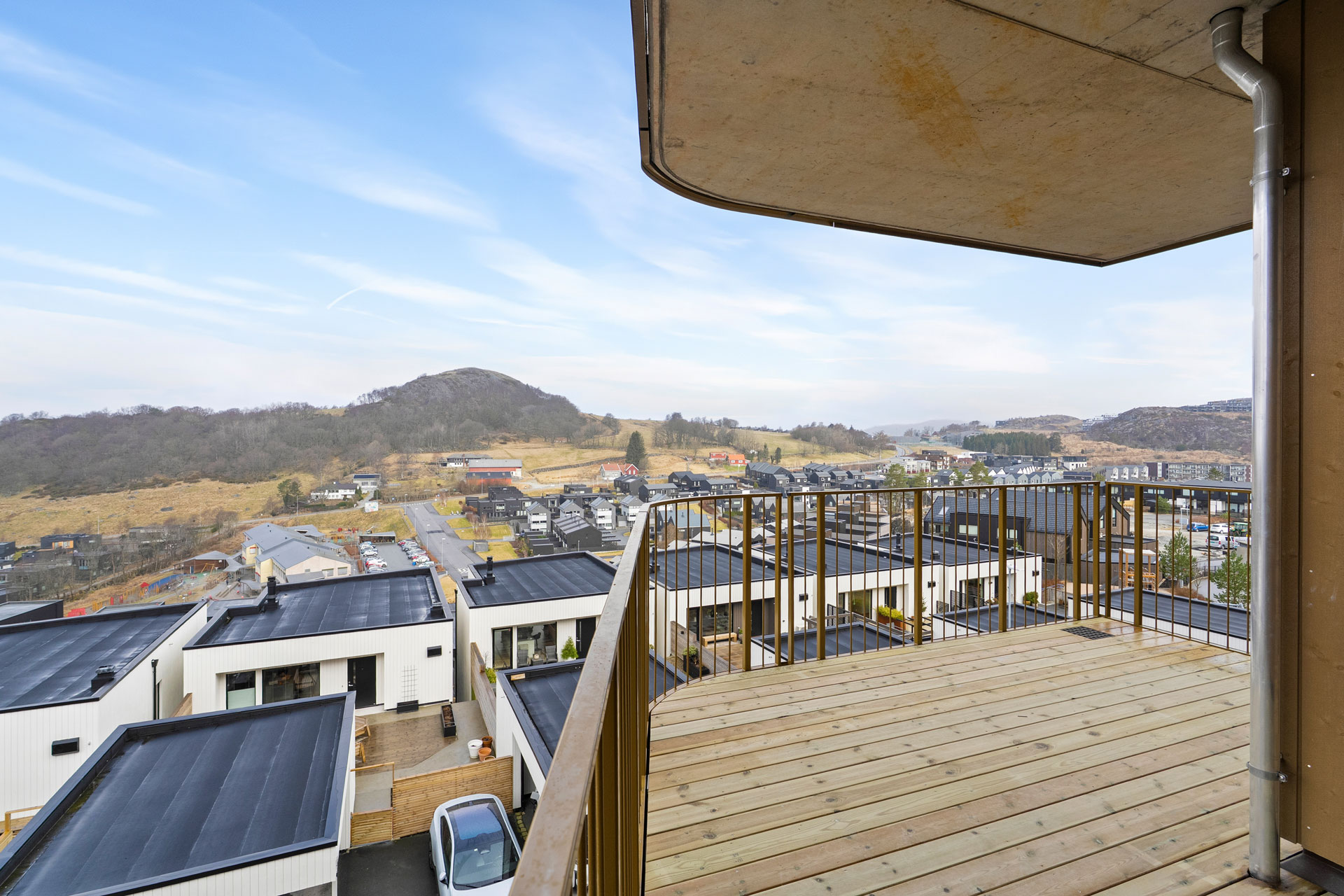 Balkong i leilighet 303 i første byggetrinn av Skogens ro